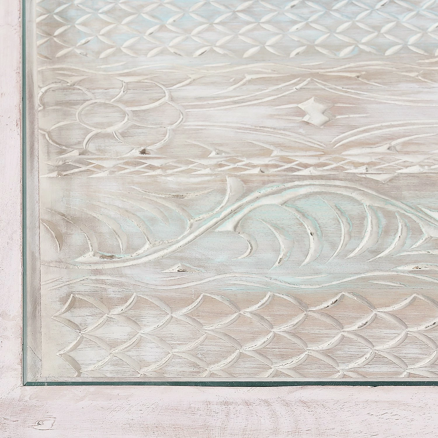 Ridgevalley Couchtisch Missoula - Glas / Mango massiv - Vintage Weiß 8 Ridgevalley Couchtisch Missoula - Glas / Mango massiv - Vintage Weiß – Bild 8