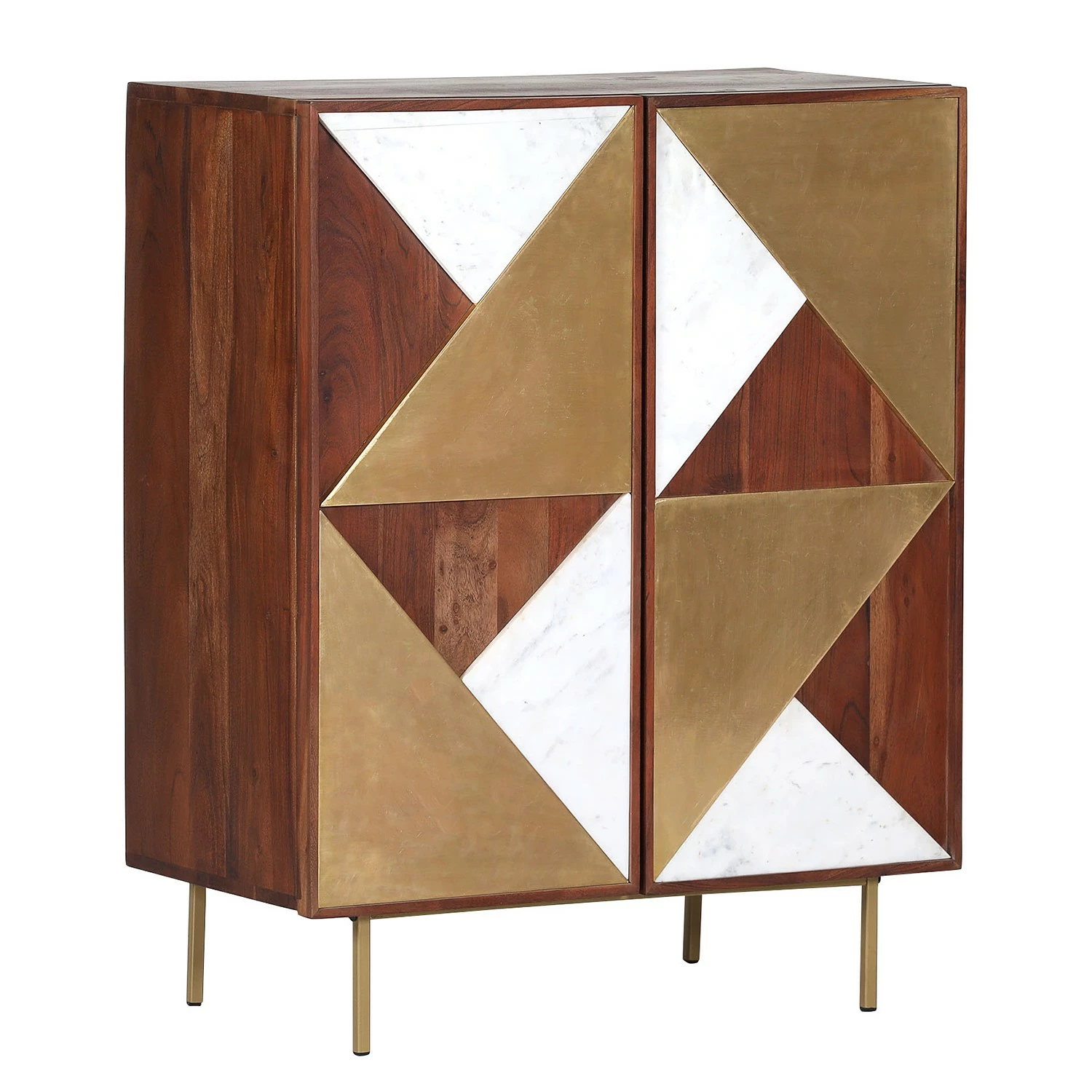 Red Living Kommode Aulnoy - Akazie massiv / Metall - Akazie / Messing 1 Red Living Kommode Aulnoy - Akazie massiv / Metall - Akazie / Messing