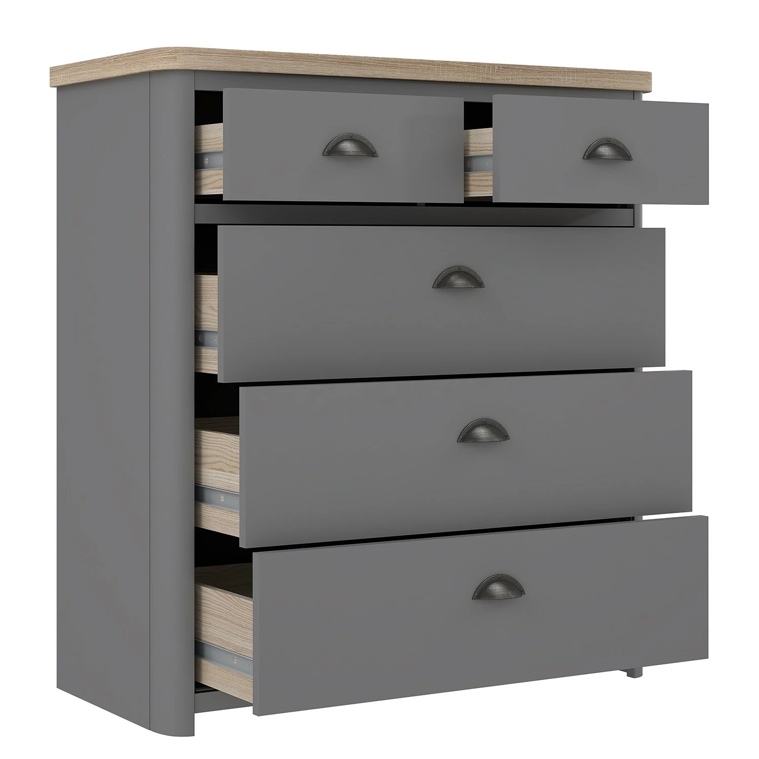 Loftscape Kommode Lanot - Anthrazit / Eiche Sonoma 4 Loftscape Kommode Lanot - Anthrazit / Eiche Sonoma – Bild 4