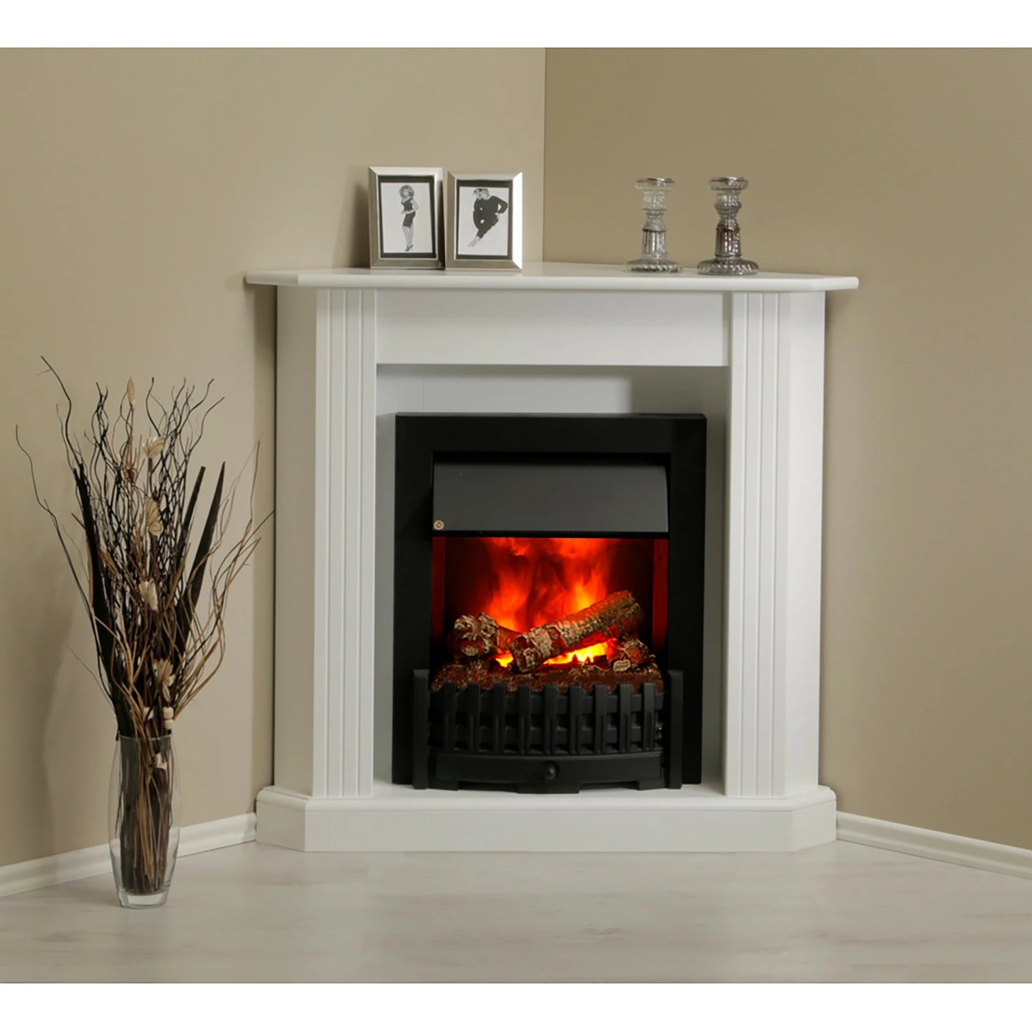 Montreux Elektro-Eckkamin Louisiana - Brilliantweiß 2 Montreux Elektro-Eckkamin Louisiana - Brilliantweiß – Bild 2
