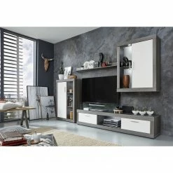 Trendteam Wohnwand Jazz I (4-teilig) - Eiche Grau Dekor / Weiß 20 Trendteam Wohnwand Jazz I (4-teilig) - Eiche Grau Dekor / Weiß -Wohnzimmermöbel boutique en ligne 1000362858 220623 023 MOOD DETAILS P000000001000362858 mood