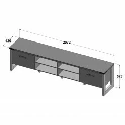 Trendteam Wohnwand Prime II (3-teilig) - Beton Dekor / Altholz Dekor -Wohnzimmermöbel boutique en ligne 1000362860 220623 501 SKETCH DETAILS P000000001000362860 sketch