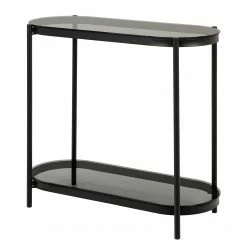Loftscape Konsolentisch Totowa - Glas / Eisen - Rauchglas / Schwarz