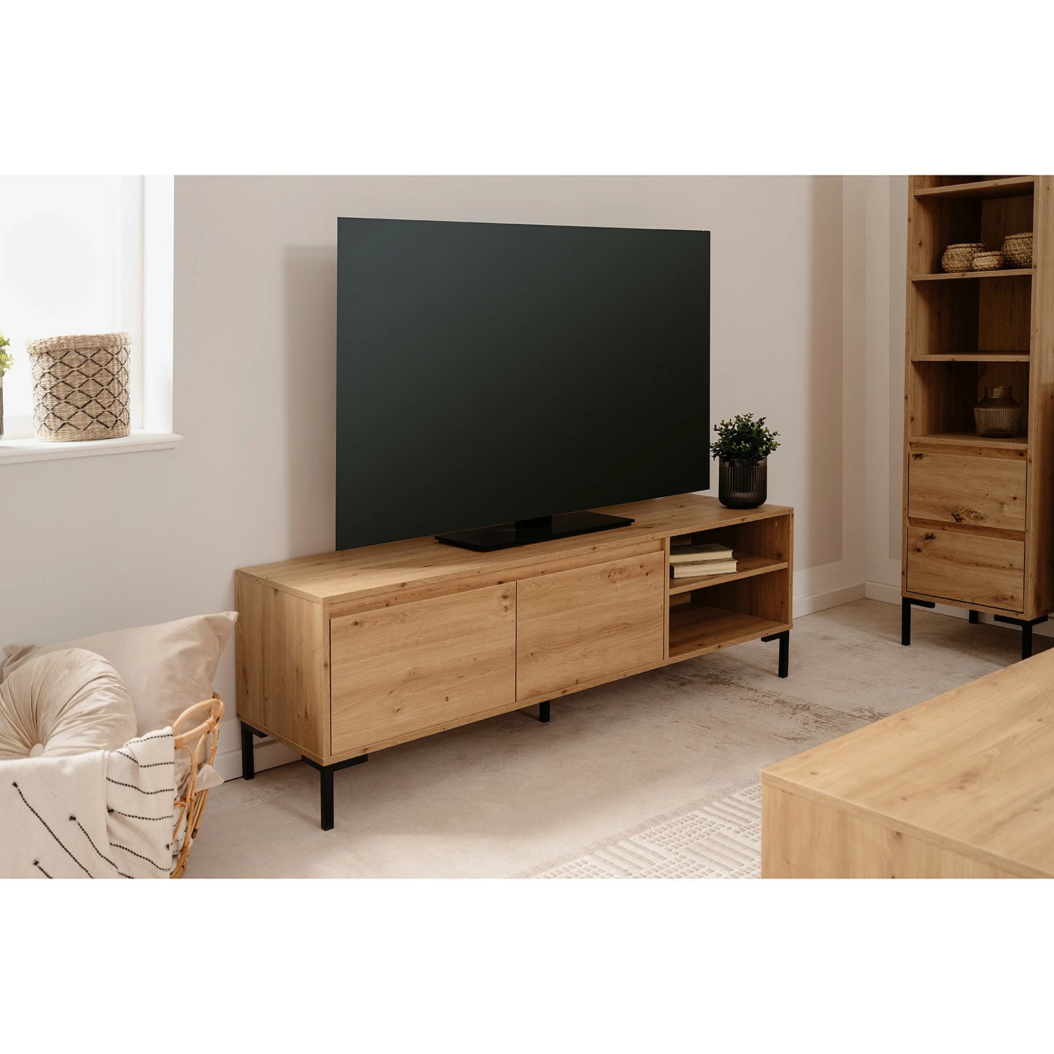 Loftscape TV-Lowboard Brochet - Eiche Dekor / Schwarz 3 Loftscape TV-Lowboard Brochet - Eiche Dekor / Schwarz – Bild 3