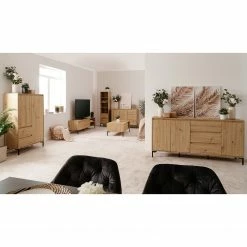 Loftscape Highboard Brochet - Eiche Dekor / Schwarz -Wohnzimmermöbel boutique en ligne 1000363059 220704 024 MOOD DETAILS P000000001000363059 mood