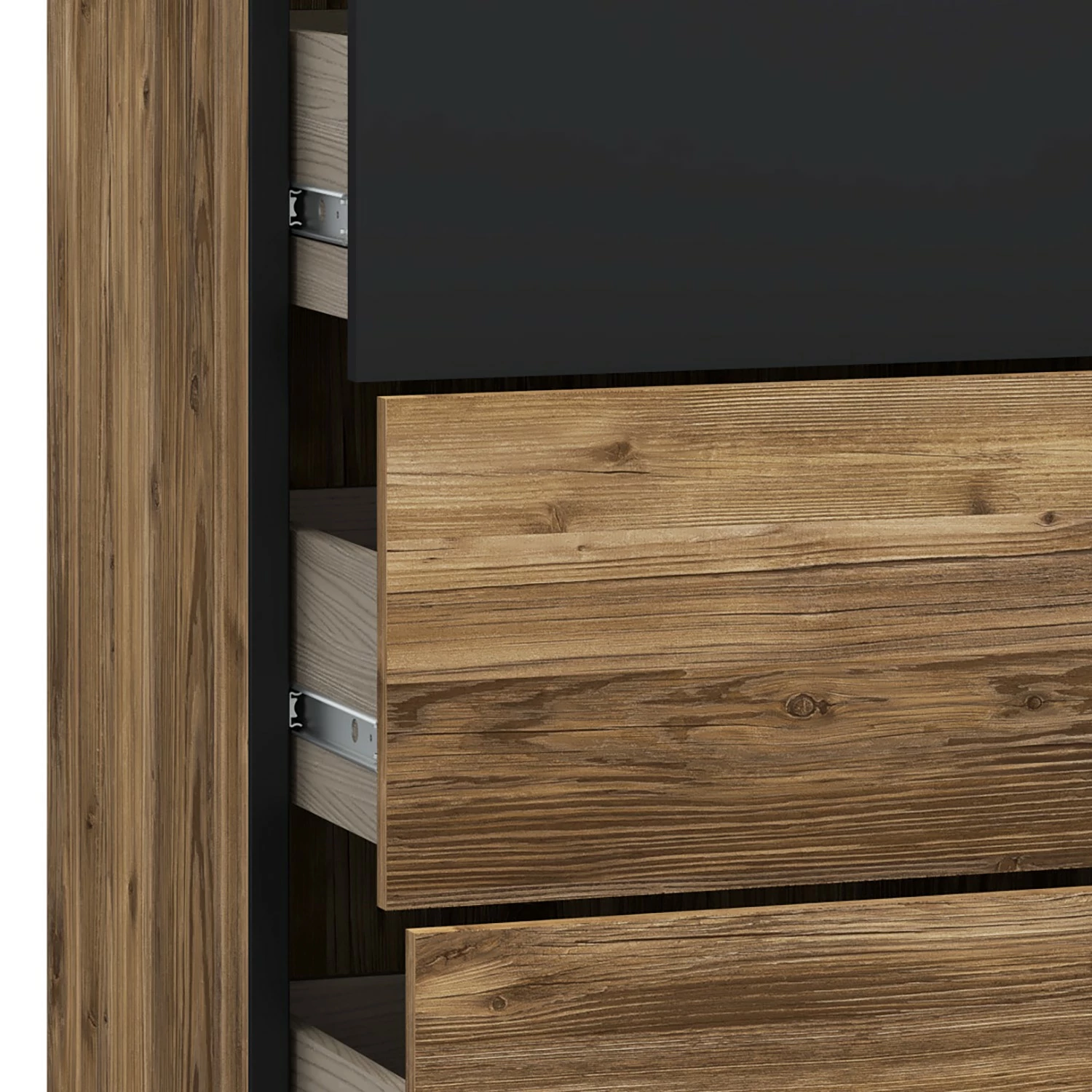 Loftscape Kommode Huy - Aplenkiefer Dekor / Schwarz 9 Loftscape Kommode Huy - Aplenkiefer Dekor / Schwarz – Bild 9