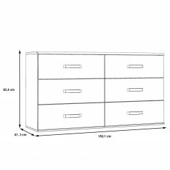 Loftscape Kommode Asperen - Sandeiche Dekor / Hochglanz Weiß - Breite: 150 cm -Wohnzimmermöbel boutique en ligne 1000363098 220825 500 SKETCH DETAILS P000000001000363098 sketch