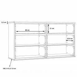 Loftscape Kommode Asperen - Sandeiche Dekor / Hochglanz Weiß - Breite: 150 cm -Wohnzimmermöbel boutique en ligne 1000363098 220825 501 SKETCH DETAILS P000000001000363098 sketch