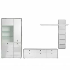 Trendteam Wohnwand Infinity II (3-teilig) - Hochglanz Weiß / Matt Weiß -Wohnzimmermöbel boutique en ligne 1000363624 220802 030 DETAILS P000000001000363624