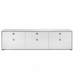 Trendteam Wohnwand Infinity II (3-teilig) - Hochglanz Weiß / Matt Weiß -Wohnzimmermöbel boutique en ligne 1000363624 220802 033 DETAILS P000000001000363624