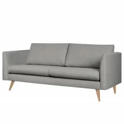 Loftscape Sofa Kayena (2-Sitzer) - Flachgewebe - Webstoff Inas: Platin - Buche Hell