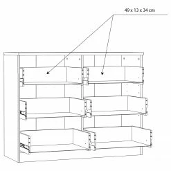 Loftscape Kommode Almelo - Eiche Hell Dekor - Breite: 110 cm -Wohnzimmermöbel boutique en ligne 1000363818 220803 501 SKETCH DETAILS P000000001000363818 sketch