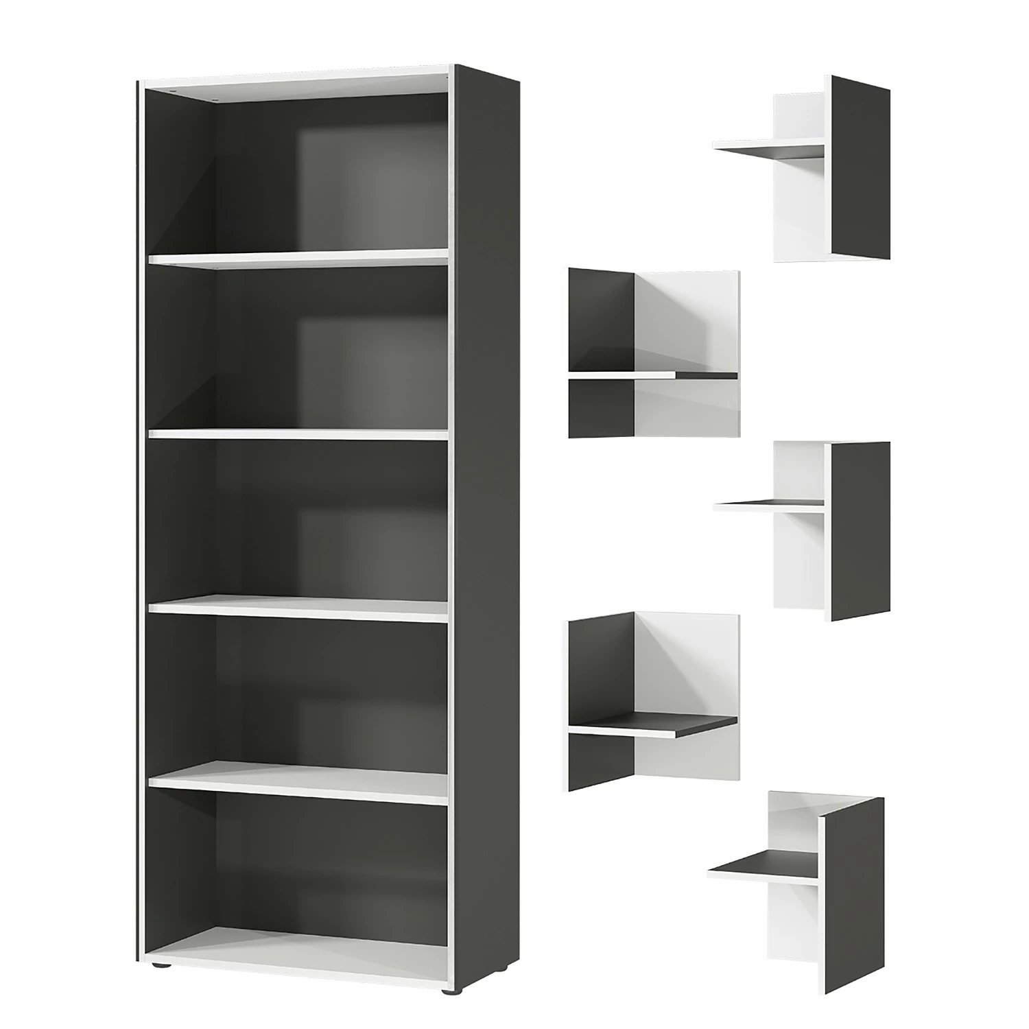 Germania Aktenregal GW-Pasadena II - Graphit / Weiß - Höhe: 196 cm 2 Germania Aktenregal GW-Pasadena II - Graphit / Weiß - Höhe: 196 cm – Bild 2