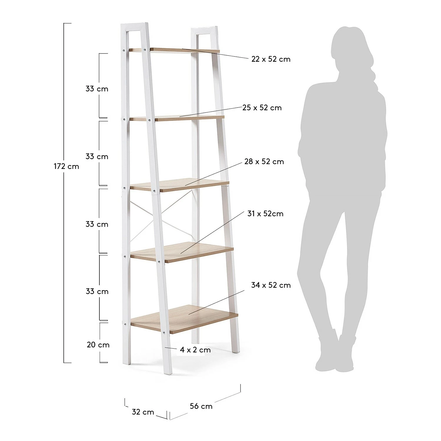 Norrwood Regal Kalahari - Stahl - Eiche Dekor / Weiß 10 Norrwood Regal Kalahari - Stahl - Eiche Dekor / Weiß – Bild 10