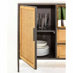 Red Living Sideboard Kisumu - Wiener Geflecht / Eisen - Braun / Schwarz -Wohnzimmermöbel boutique en ligne 1000363968 220714 055 DETAILS P000000001000363968