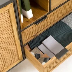 Red Living Sideboard Kisumu - Wiener Geflecht / Eisen - Braun / Schwarz -Wohnzimmermöbel boutique en ligne 1000363968 220714 060 DETAILS P000000001000363968