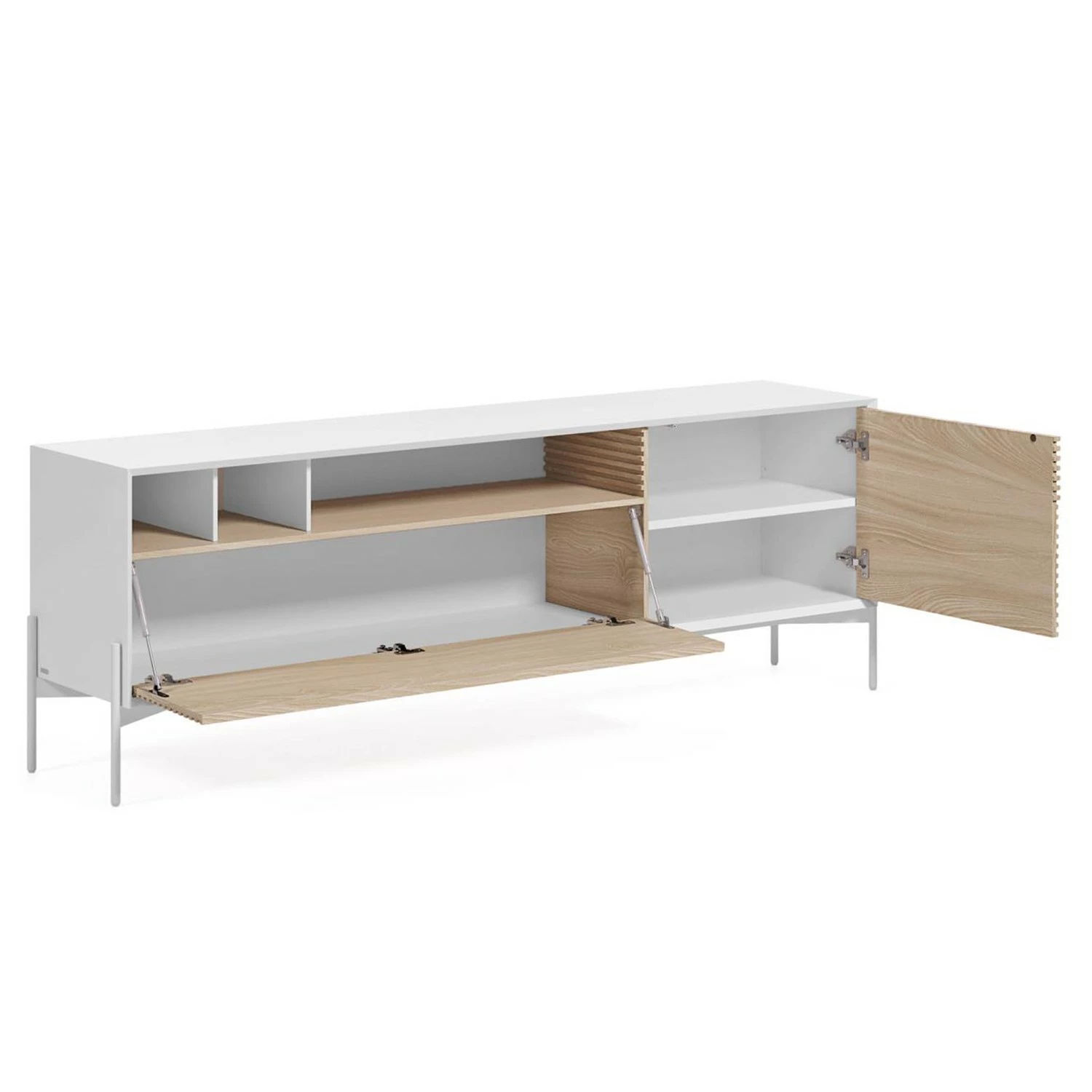 Norrwood TV-Lowboard Maredale II - Esche teilmassiv - Weiß / Esche 5 Norrwood TV-Lowboard Maredale II - Esche teilmassiv - Weiß / Esche – Bild 5