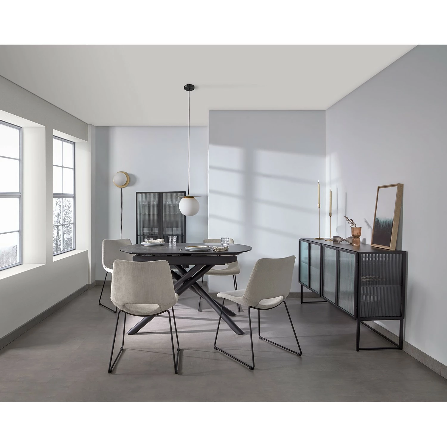 Loftscape Sideboard Tete - Glas / Metall - Schwarz 3 Loftscape Sideboard Tete - Glas / Metall - Schwarz – Bild 3