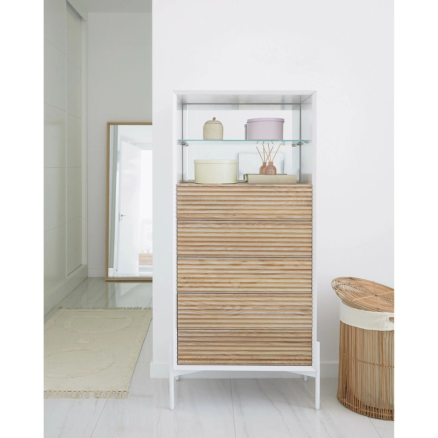 Norrwood Higboard Maredale - Esche teilmassiv - Weiß / Esche 2 Norrwood Higboard Maredale - Esche teilmassiv - Weiß / Esche – Bild 2