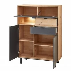 Fashion For Home Highboard Leox - Inkl. Beleuchtung - Graphit / Eiche Artisan Dekor -Wohnzimmermöbel boutique en ligne 1000364262 220719 035 DETAILS P000000001000364262