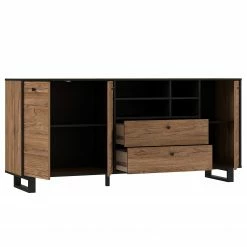 Red Living Sideboard Trylith I - Eiche Rustikal Dekor / Schwarz -Wohnzimmermöbel boutique en ligne 1000364622 220719 040 DETAILS P000000001000364622