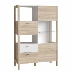 Loftscape Highboard Thurles - Eiche Sonoma Dekor / Weiß