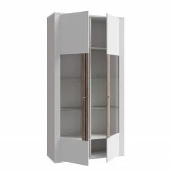 Loftscape Vitrinenschrank Millquarter - Weiß / Eiche Hell Dekor -Wohnzimmermöbel boutique en ligne 1000364906 220722 031 DETAILS P000000001000364906