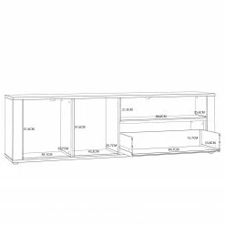 Loftscape TV-Lowboard Millquarter - Weiß / Eiche Hell Dekor -Wohnzimmermöbel boutique en ligne 1000364908 220722 501 SKETCH DETAILS P000000001000364908 sketch