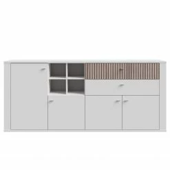 Loftscape Sideboard Millquarter - Weiß / Eiche Hell Dekor -Wohnzimmermöbel boutique en ligne 1000364914 220722 030 DETAILS P000000001000364914
