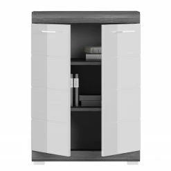 Loftscape Kommode Sarai I - Hochglanz Weiß / Eiche Grau Dekor -Wohnzimmermöbel boutique en ligne 1000365253 220728 035 DETAILS P000000001000365253