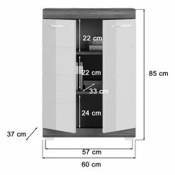Loftscape Kommode Sarai I - Hochglanz Weiß / Eiche Grau Dekor -Wohnzimmermöbel boutique en ligne 1000365253 220728 500 SKETCH DETAILS P000000001000365253 sketch