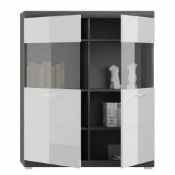 Loftscape Wohnwand Sarai I (4-teilig) - Hochglanz Weiß / Eiche Grau Dekor -Wohnzimmermöbel boutique en ligne 1000365274 220728 060 DETAILS P000000001000365274