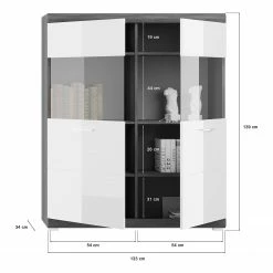 Loftscape Wohnwand Sarai I (4-teilig) - Hochglanz Weiß / Eiche Grau Dekor -Wohnzimmermöbel boutique en ligne 1000365274 220728 503 SKETCH DETAILS P000000001000365274 sketch