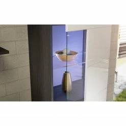 Loftscape Wohnwand Sarai IV (4-teilig) - Inkl. Beleuchtung - Hochglanz Weiß / Eiche Grau Dekor -Wohnzimmermöbel boutique en ligne 1000365276 220728 055 DETAILS P000000001000365276