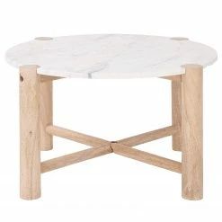 Butlers Beistelltisch MARVELOUS - Marmor / Mangoholz massiv - Natur / Weiß -Wohnzimmermöbel boutique en ligne 1000365687 220728 030 DETAILS P000000001000365687