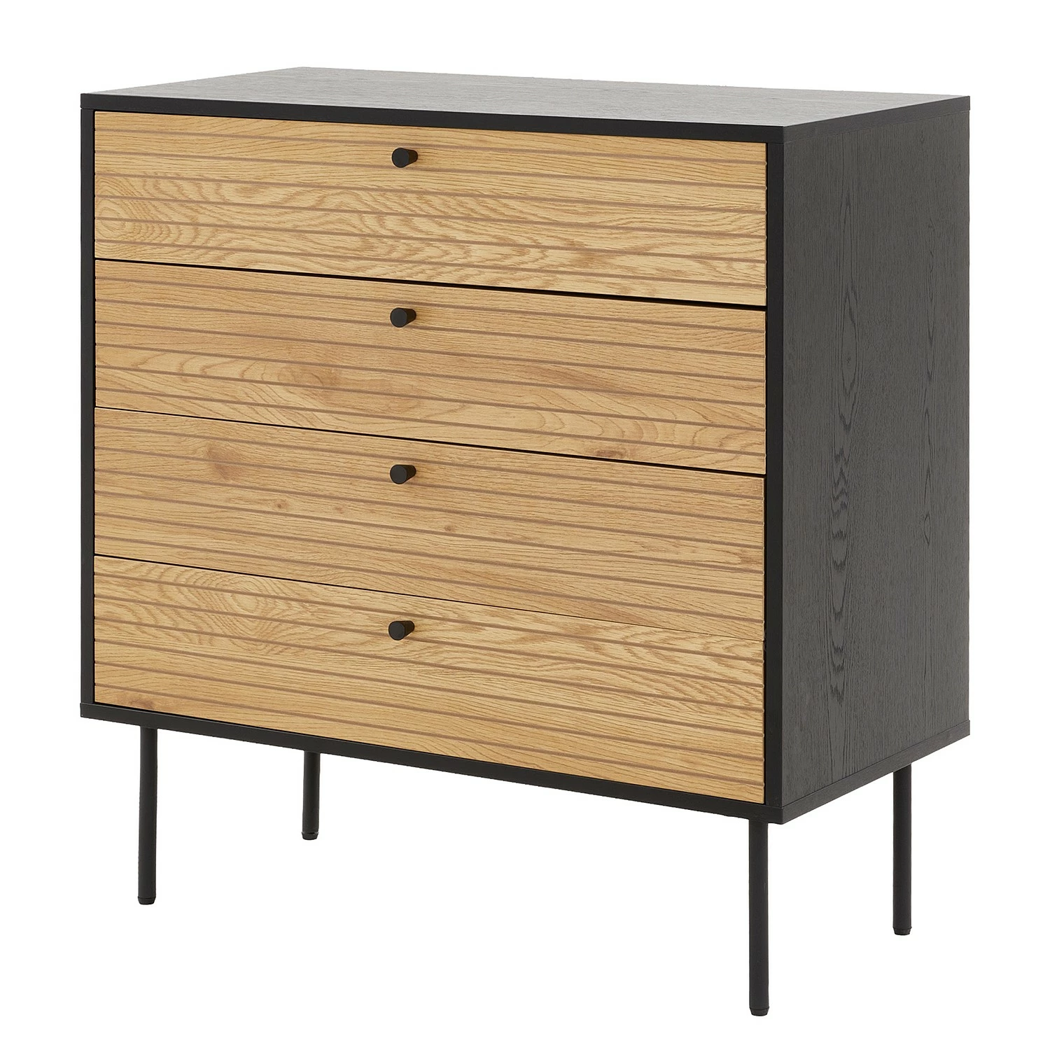 Butlers Kommode MODERNIST - Eichenfurnier / Aluminium - Schwarz / Natur 1 Butlers Kommode MODERNIST - Eichenfurnier / Aluminium - Schwarz / Natur