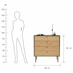 Butlers Kommode MODERNIST - Eichenfurnier / Aluminium - Schwarz / Natur 17 Butlers Kommode MODERNIST - Eichenfurnier / Aluminium - Schwarz / Natur -Wohnzimmermöbel boutique en ligne 1000365695 220728 500 SKETCH DETAILS P000000001000365695 sketch