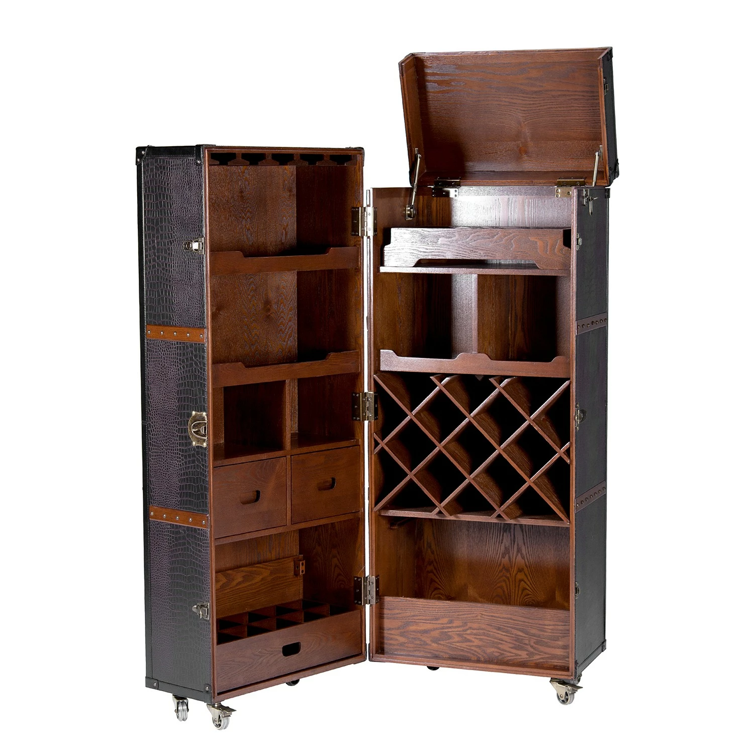 Butlers Kofferbar HEMINGWAY - Anilinleder / Esche massiv - Dunkelbraun 1 Butlers Kofferbar HEMINGWAY - Anilinleder / Esche massiv - Dunkelbraun