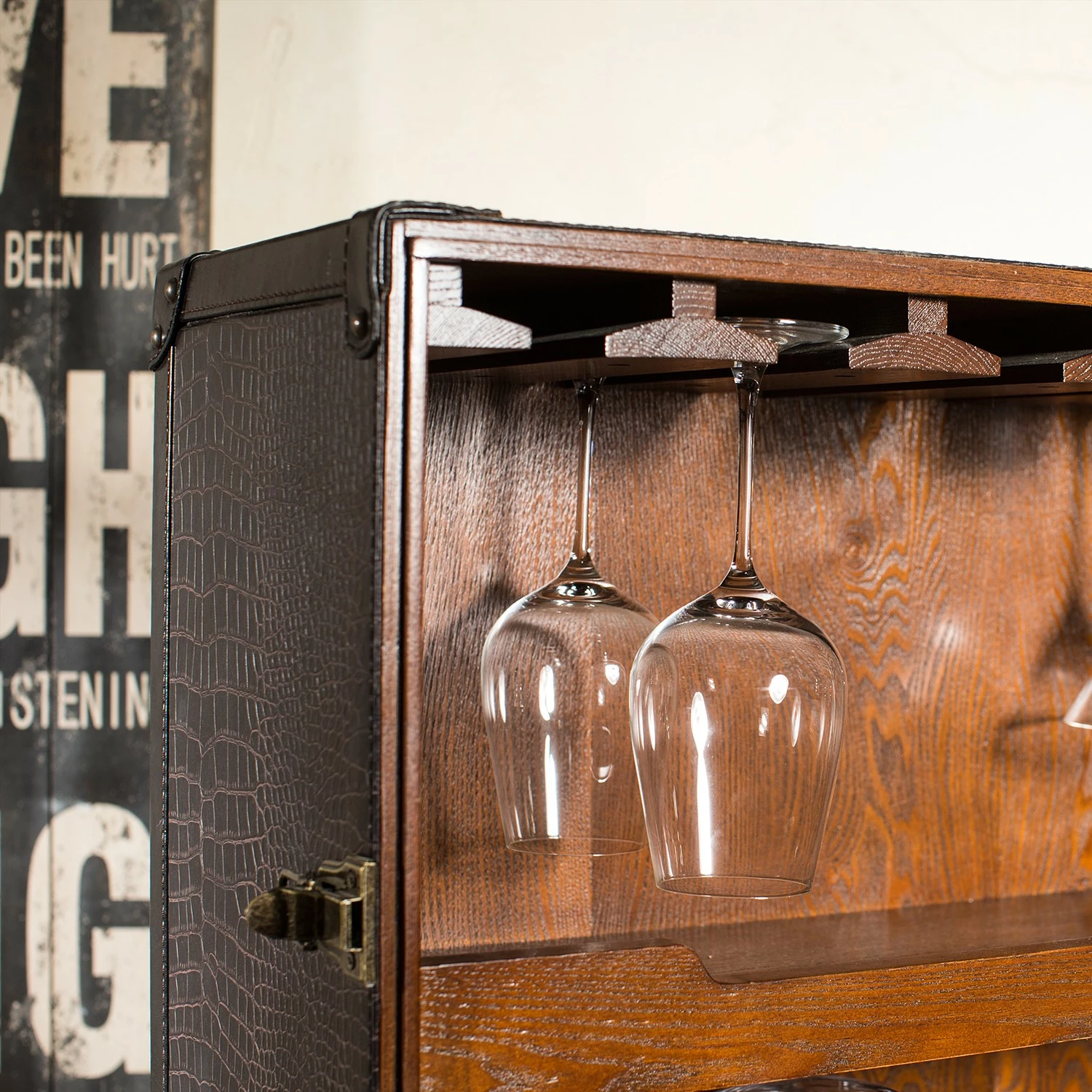 Butlers Kofferbar HEMINGWAY - Anilinleder / Esche massiv - Dunkelbraun 5 Butlers Kofferbar HEMINGWAY - Anilinleder / Esche massiv - Dunkelbraun – Bild 5