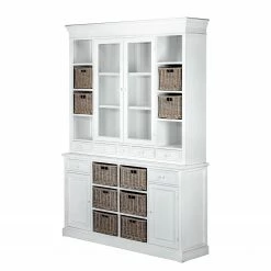 Butlers Wohnschrank CAMPAGNE - Paulownia furnier - Weiß