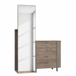 Loftscape Kommode Samtoge II - Amberg Eiche Dekor / Uni Wolfram Grau