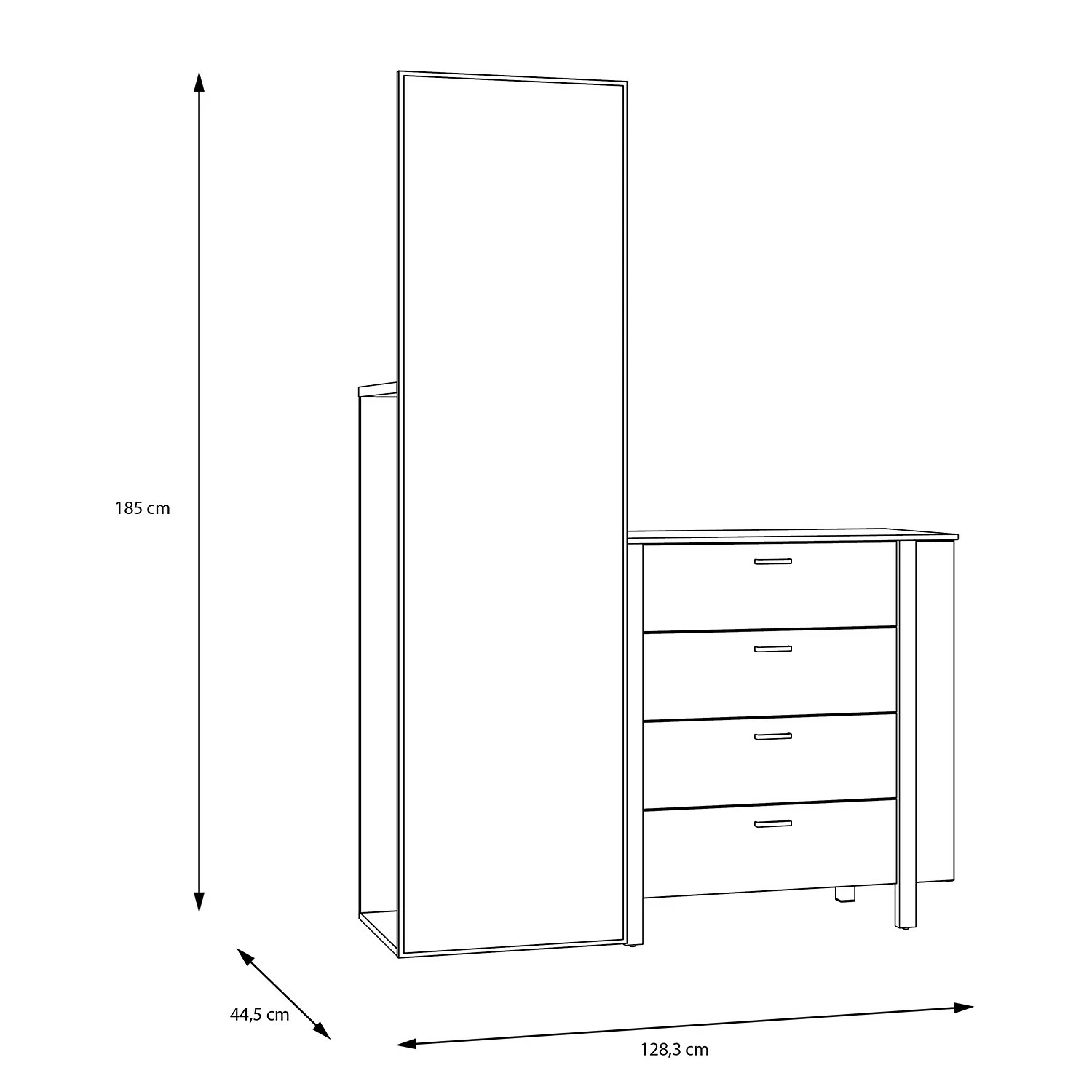 Loftscape Kommode Samtoge II - Amberg Eiche Dekor / Uni Wolfram Grau 8 Loftscape Kommode Samtoge II - Amberg Eiche Dekor / Uni Wolfram Grau – Bild 8