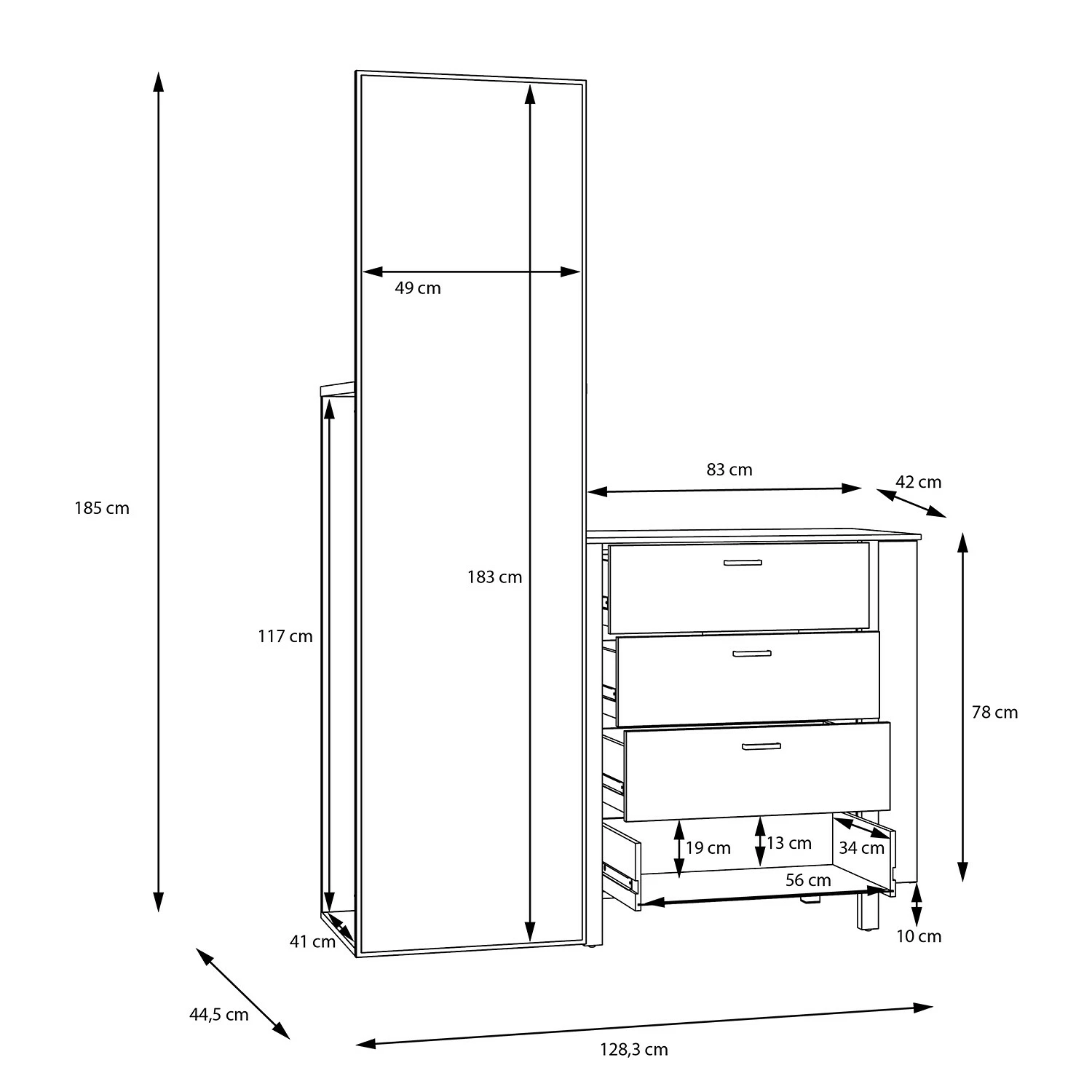 Loftscape Kommode Samtoge II - Amberg Eiche Dekor / Uni Wolfram Grau 9 Loftscape Kommode Samtoge II - Amberg Eiche Dekor / Uni Wolfram Grau – Bild 9
