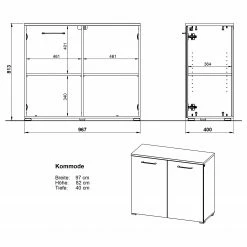 Germania Kommode Campo I - Glas - Weiß -Wohnzimmermöbel boutique en ligne 1000366027 220809 500 SKETCH DETAILS P000000001000366027 sketch