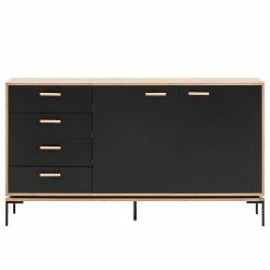 Schildmeyer Sideboard Looks - Schwarz / Eiche Dekor -Wohnzimmermöbel boutique en ligne 1000366031 220809 030 DETAILS P000000001000366031