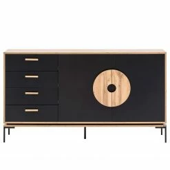 Schildmeyer Sideboard Looks - Schwarz / Eiche Dekor -Wohnzimmermöbel boutique en ligne 1000366038 220809 030 DETAILS P000000001000366038