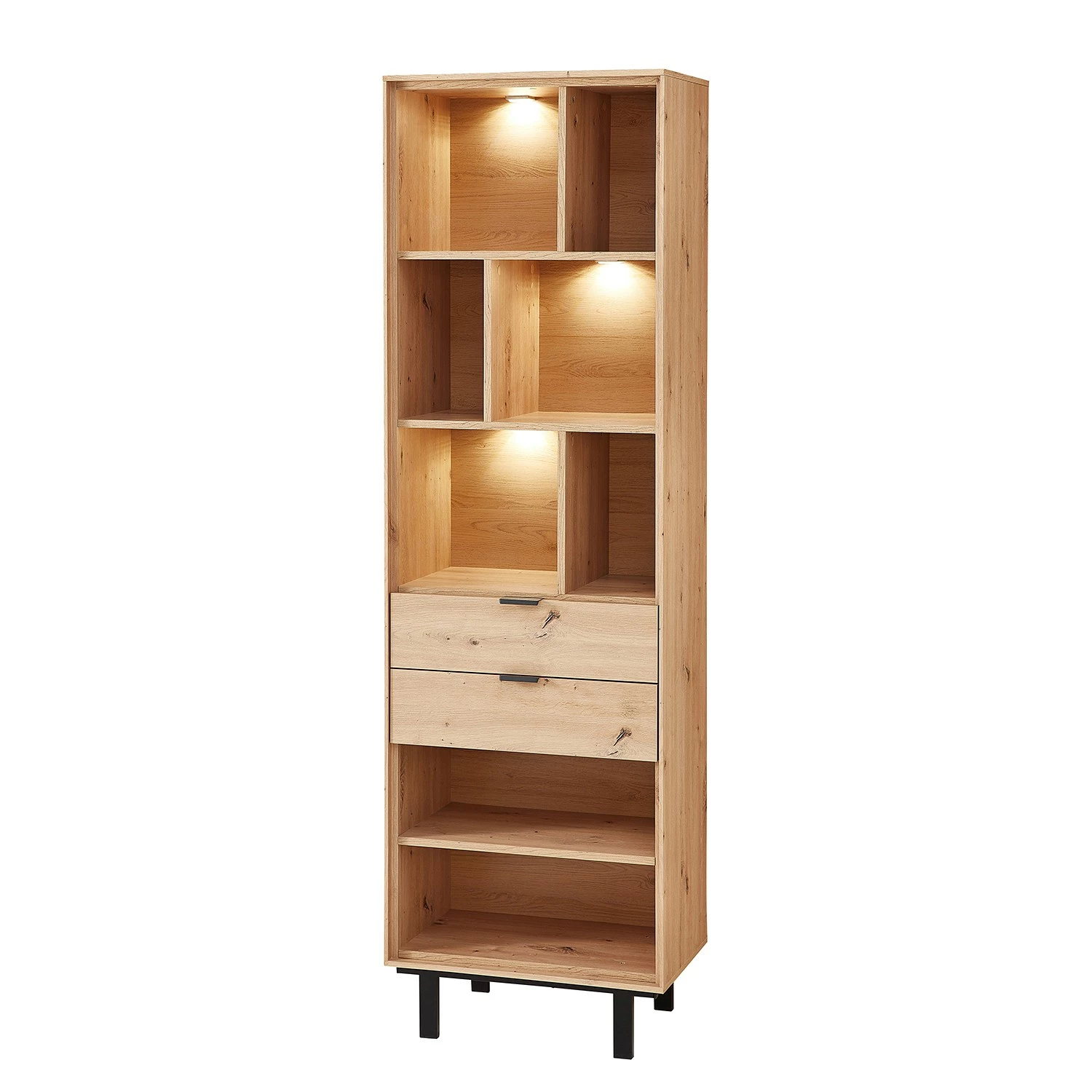 Fashion For Home Wohnwand Leox II (4-teilig) - Inkl. Beleuchtung - Graphit / Eiche Artisan Dekor 4 Fashion For Home Wohnwand Leox II (4-teilig) - Inkl. Beleuchtung - Graphit / Eiche Artisan Dekor – Bild 4