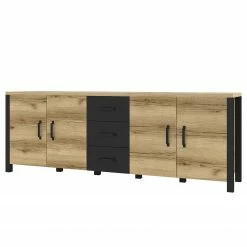 Red Living Sideboard Velleron III - Eiche Dekor