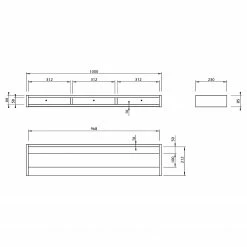 Temahome Wandregal Ply - Schwarz / Hellbraun -Wohnzimmermöbel boutique en ligne 1000366647 220906 501 SKETCH DETAILS P000000001000366647 sketch