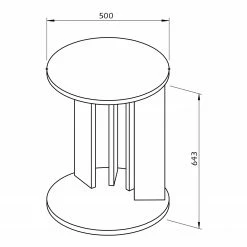 Temahome Beistelltisch Nora - Echtholzfurnier - Nussbaum -Wohnzimmermöbel boutique en ligne 1000366651 220906 500 SKETCH DETAILS P000000001000366651 sketch